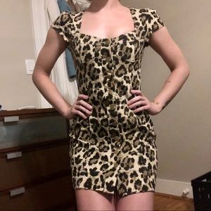 Denim Leopard Print Dress